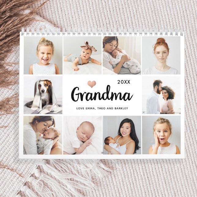 Calendrier Simple et chic | Collage de photos du coeur pour g (A sweet and simple photo collage calendar for grandma)