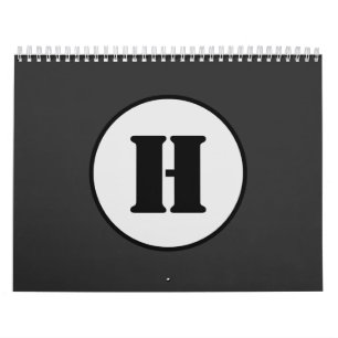 CALENDRIER SIMPLE MODERNE MODERNE MONOGRAM ÉLÉGANT CHIC STYLE