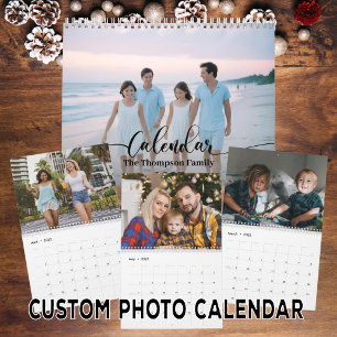 Calendrier Simple moderne personnalisé 14 photos famille 2025