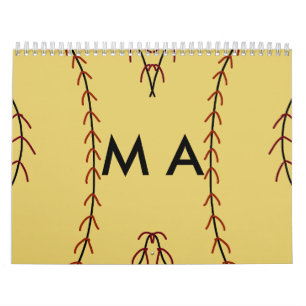 Calendrier Simple monogramme ajouter votre nom lettre man min