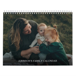 Calendrier Simple Photo de Famille Élégant