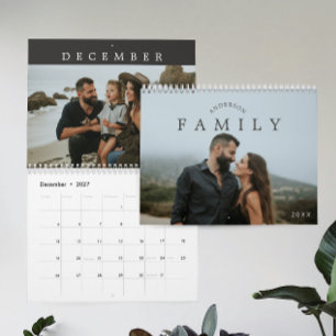 Calendrier Simple Photo de Famille Minimaliste Moderne