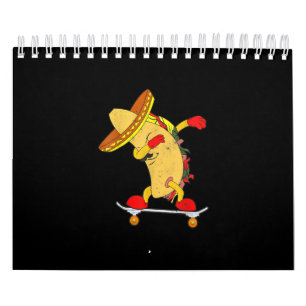 Calendrier Skateboard Taco On Skateboard - Patinage-cadeaux