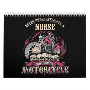 Calendrier Sous-estimer l'infirmière qui fait du moto