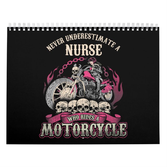 Calendrier Sous-estimer l'infirmière qui fait du moto (Protection)