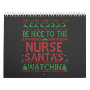 Calendrier Soyez gentil avec l'infirmière Père Noël en train 