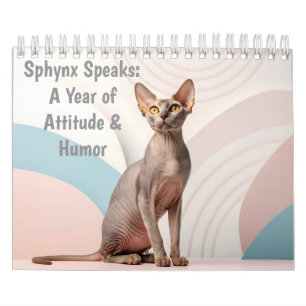 Calendrier Sphynx parle : Art mensuel éditable de l'humour fé