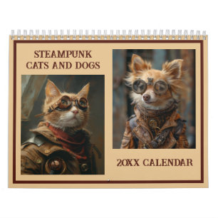 Calendrier Steampunk Chats et Chiens AI