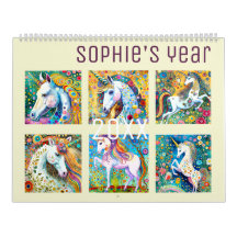Style Klimt mignon coloré imaginaire unicorne nouv