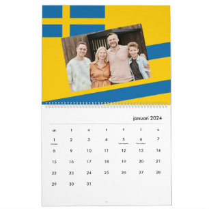 Calendrier Suède   Ajouter Votre Photo Drapeau Suédois 2026