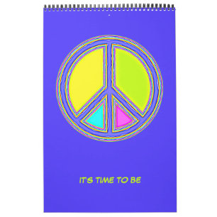 Calendrier Symbole PAIX avec des couleurs remplies