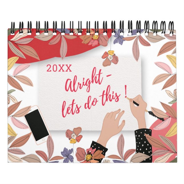 Calendrier Tendance Positivité Motivationnelle Filles Abstrai (Protection)