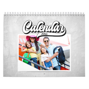 Calendrier Texte de style rétro super, photo personnalisée mo