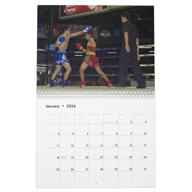 Calendrier thaïlandais de Muay (Jan 2026)
