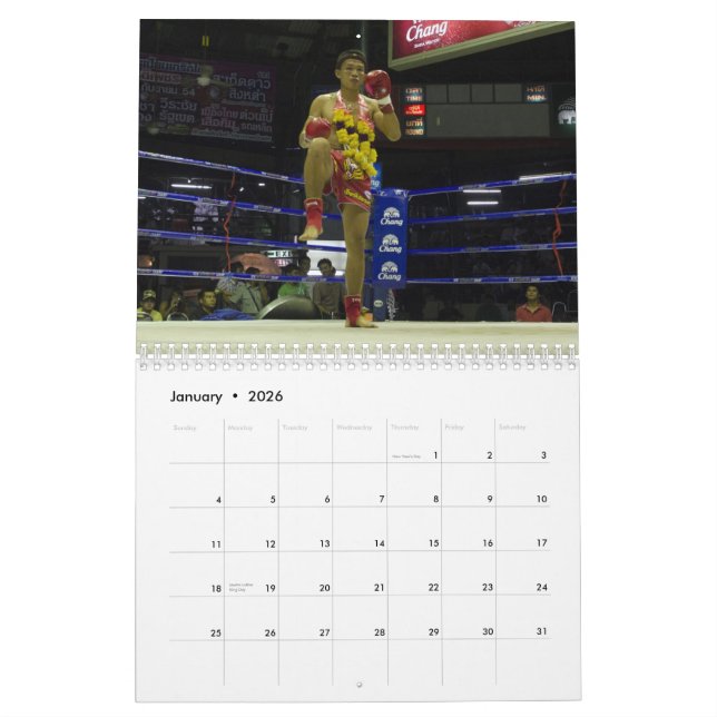 Calendrier thaïlandais de Muay (Jan 2026)