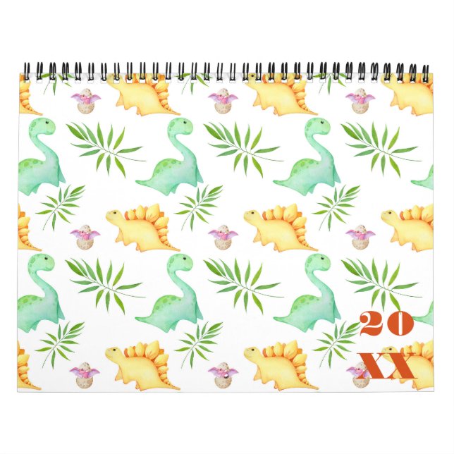 Calendrier Thème de dinosaure préhistorique Personnalisé (Protection)