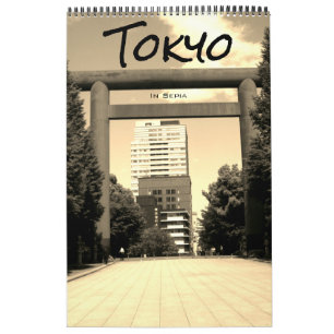 Calendrier tokyo japon sépia 2026