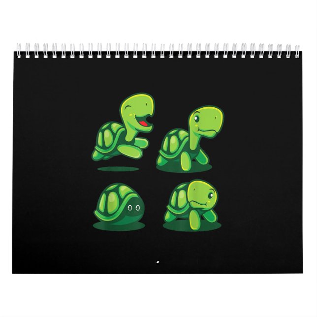Calendrier Tortue adorable verte (Protection)