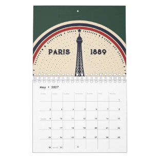 Calendrier Tour Eiffel Vintage Paris 1889