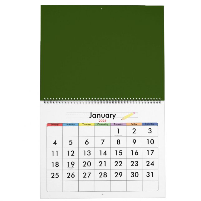 Calendrier Tournesol (Jan 2026)