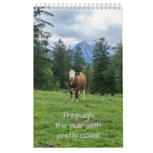 Calendrier Tout au long de l'année avec de jolies vaches!