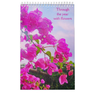 Calendrier Tout au long de l'année avec fleurs