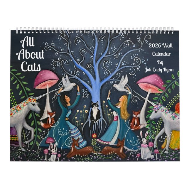 Calendrier Tout sur les chats 2025 Whimsical Art (Protection)