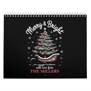 Calendrier Traîneau de Noël personnalisé Arbre Joyeux & Lumin