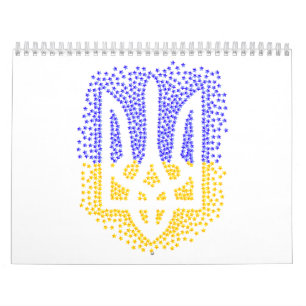 Calendrier Trident heraldique ukrainien tryzub étoiles disper