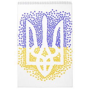 Calendrier Trident heraldique ukrainien tryzub étoiles disper