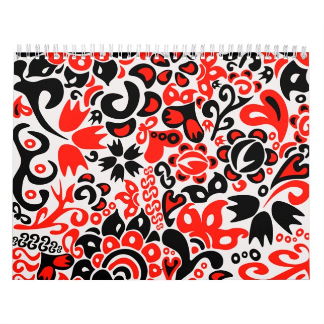 Calendrier Ukrainian ethnic folk art floral pattern absrtact  (Protection)