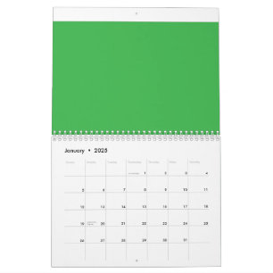 Calendrier un arrière - plan vert avec une bordure blanche