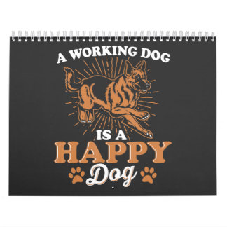 Calendrier Un Chien Travaillant Est Un Chien Heureux Allemand
