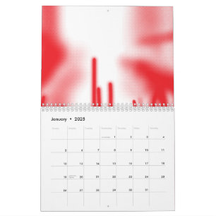 Calendrier Un design graphique avec sha rouge et orange audac