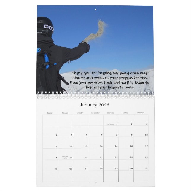 Calendrier Un hommage sincère à ceux qui s'occupent de (Jan 2026)