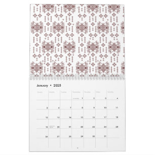 Calendrier Un papier d'emballage blanc symétrique avec un rep