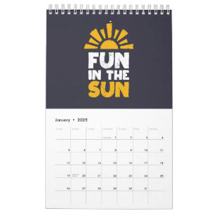 Calendrier Un signe qui dit plaisir sur le soleil