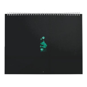 Calendrier un tableau d'une fleur et d'un poisson sur un doss