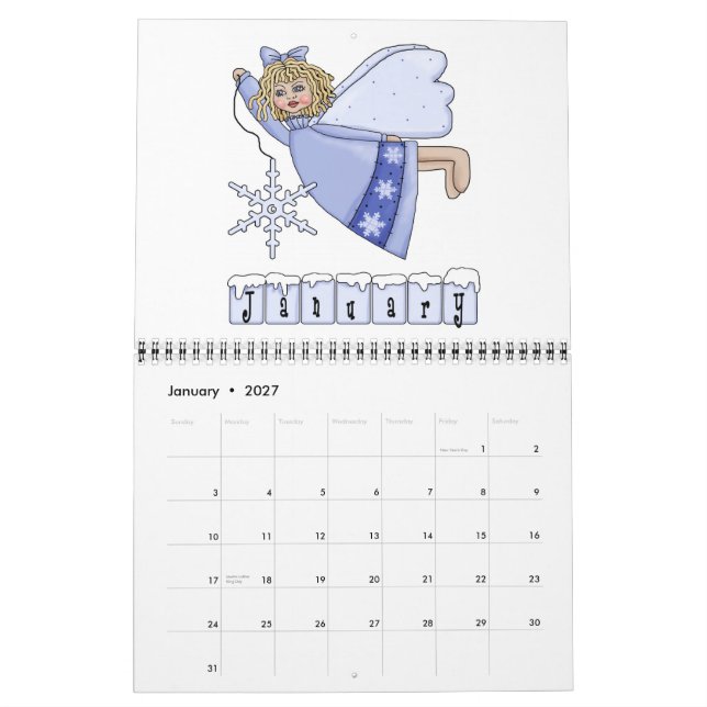 Calendrier Une année d'anges (Jan 2027)