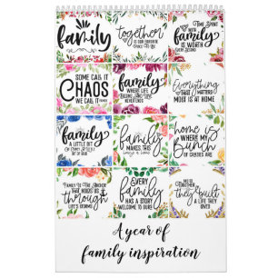 Calendrier Une année d'inspiration familiale
