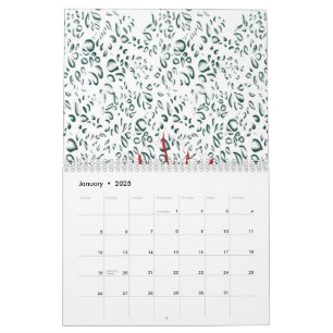 Calendrier une fleur rouge sur un arrière - plan noir