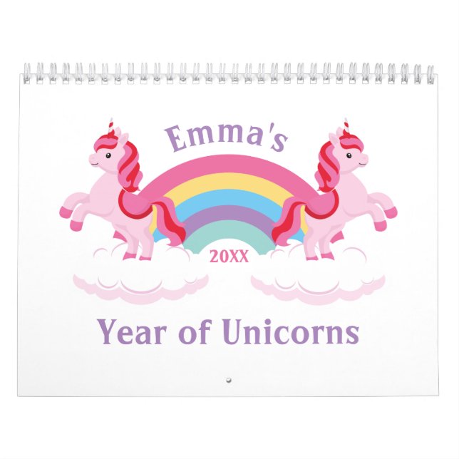 Calendrier Unicornes et citations jolies colorées 2022 (Protection)
