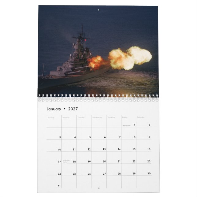 Calendrier USS Wisconsin (Jan 2027)
