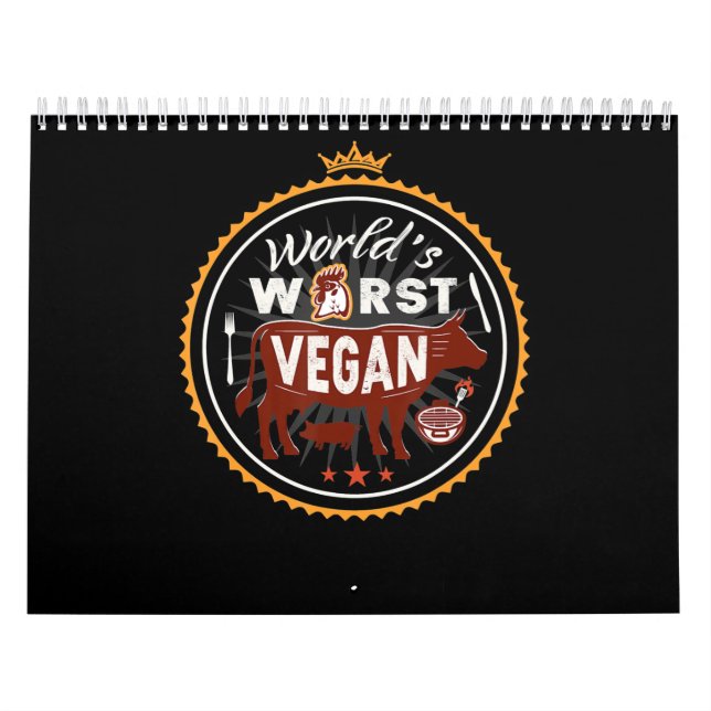 Calendrier Vaches Monde le pire Végan Viande barbecue (Protection)