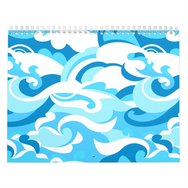 Calendrier vagues de surf Abstraites (Protection)