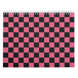 Calendrier Vérificateur du tableau de bord Motif rose et noir
