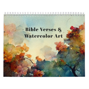 Calendrier Versets de la Bible et aquarelle