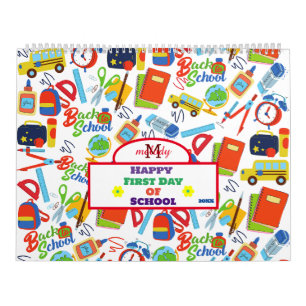 Calendrier Vibrant personnalisable Retour au Motif scolaire
