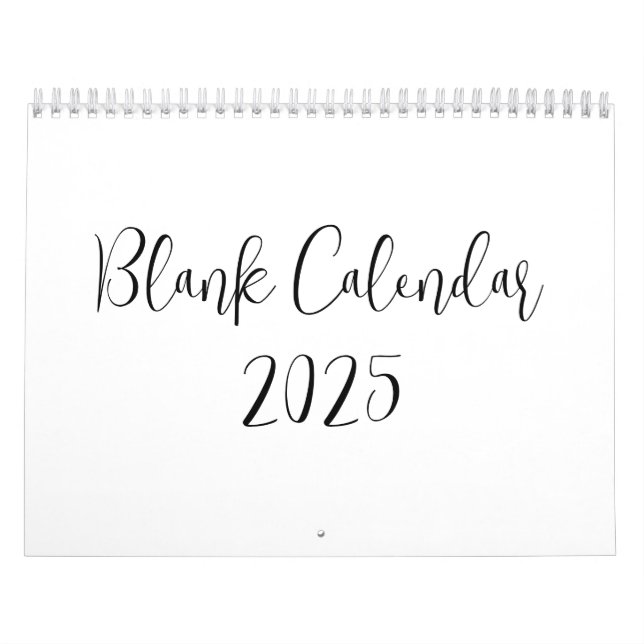Calendrier vide 2025 avec texte (Protection)