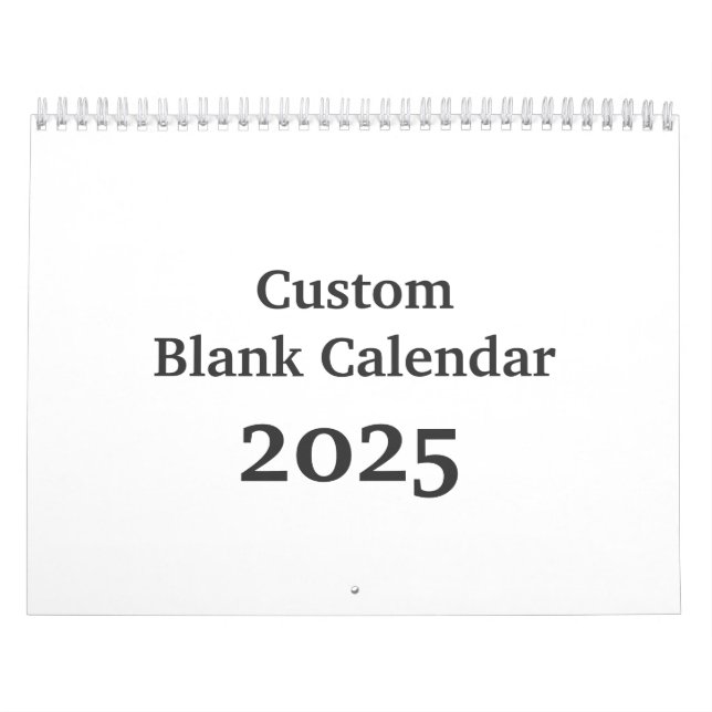 Calendrier Vide 2025 Avec Vacances (Protection)